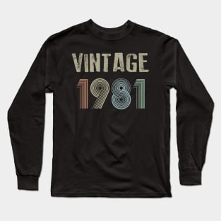 Vintage 1981 39th Birthday Gift Men Women Long Sleeve T-Shirt